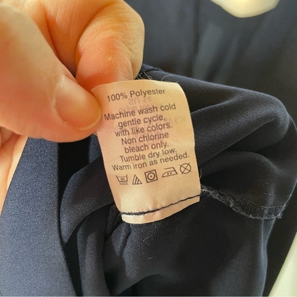 J. Crew Navy Keyhole Back Blouse Size Medium - Picture 6 of 6